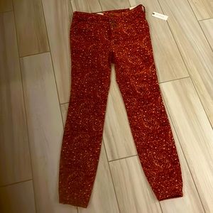 Anthropologie Pilcro High-Rise Skinny pants. Size 27. NWT. Fun color pattern.